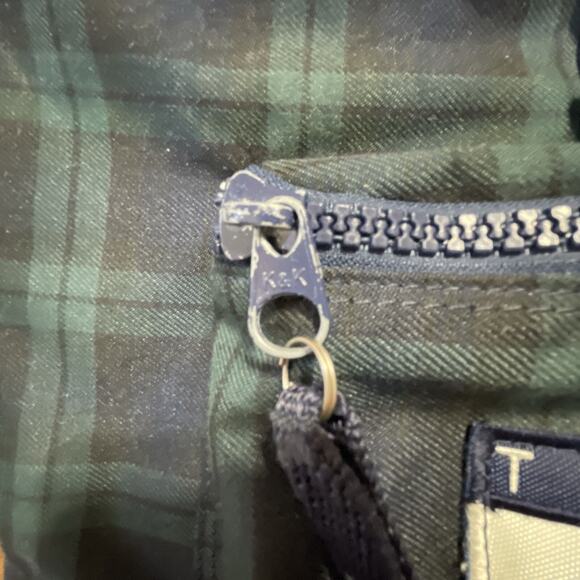 1990s Tommy‎ Hilfiger Plaid Backpack Navy Green Big Flag Logo Spellout Korea VTG - Picture 15 of 16